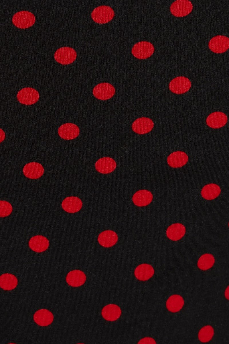 Gloria Black-Red Polka Dot Top