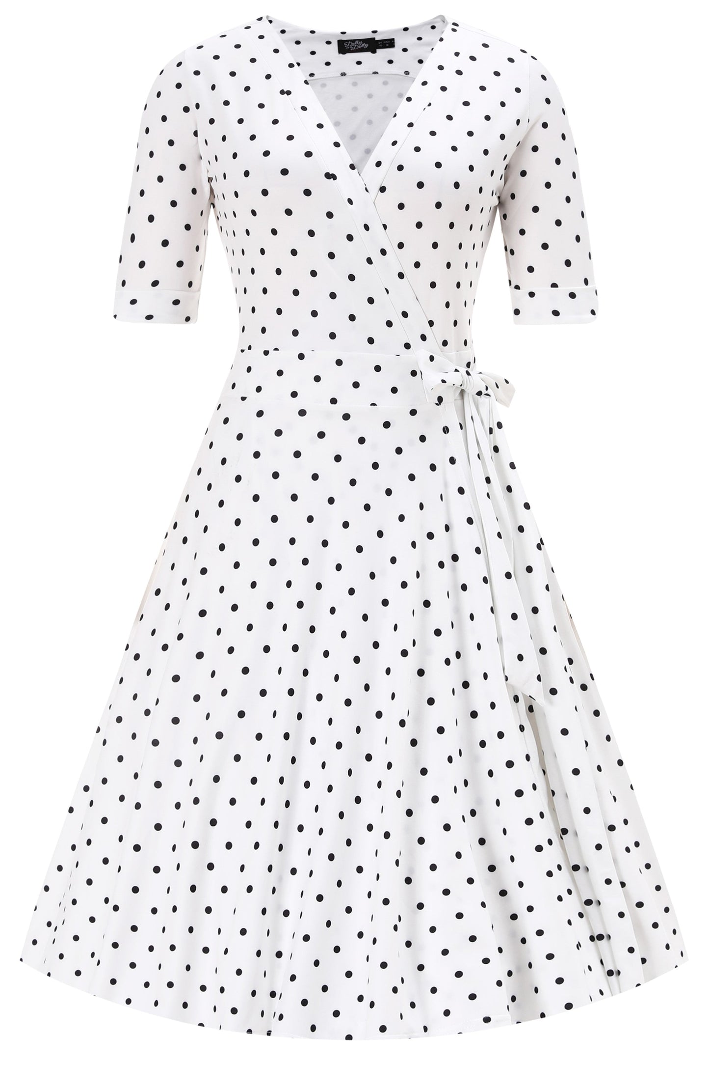 Matilda Polka Dot Wrap Dress in White