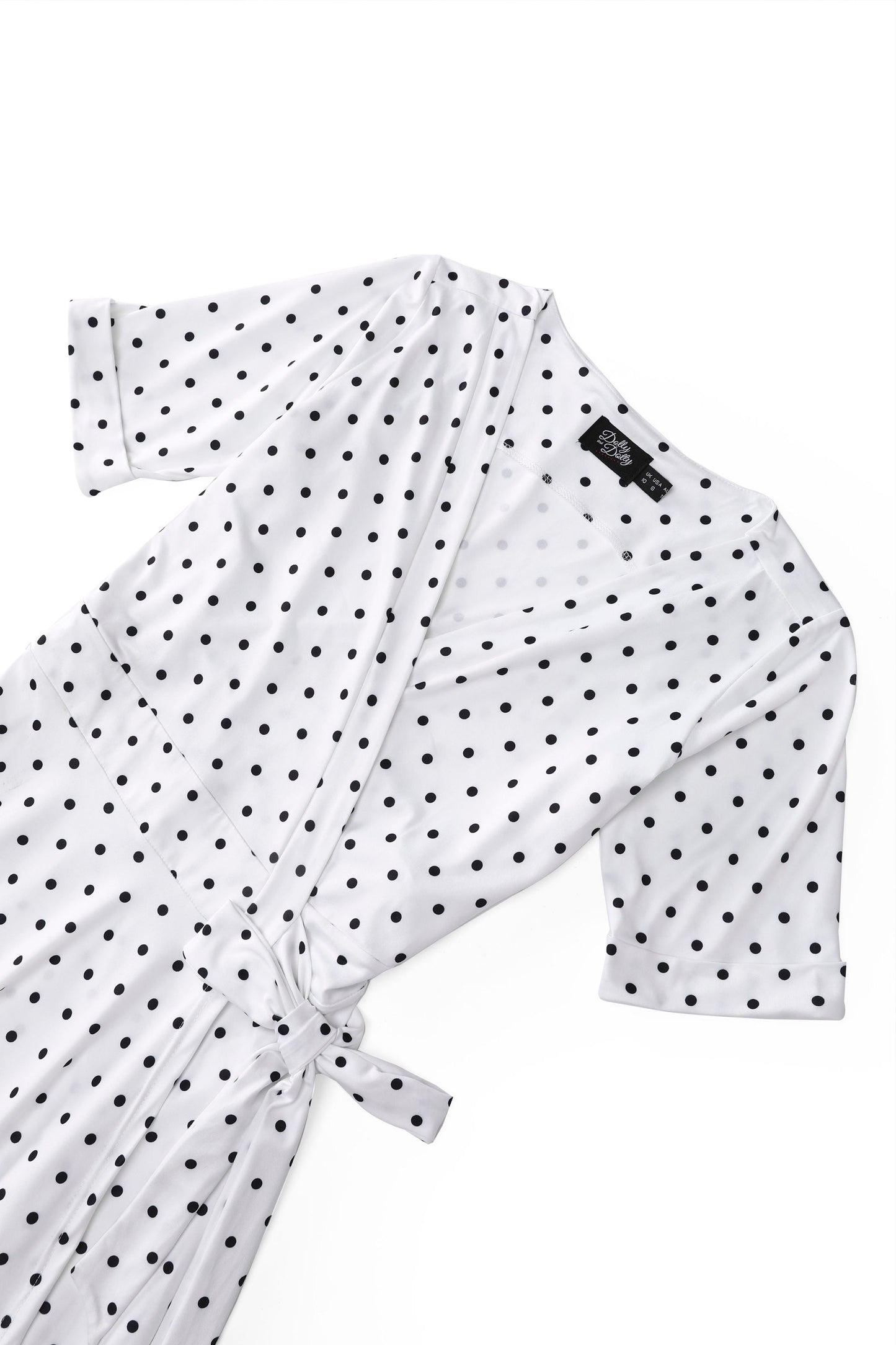 Matilda Polka Dot Wrap Dress in White