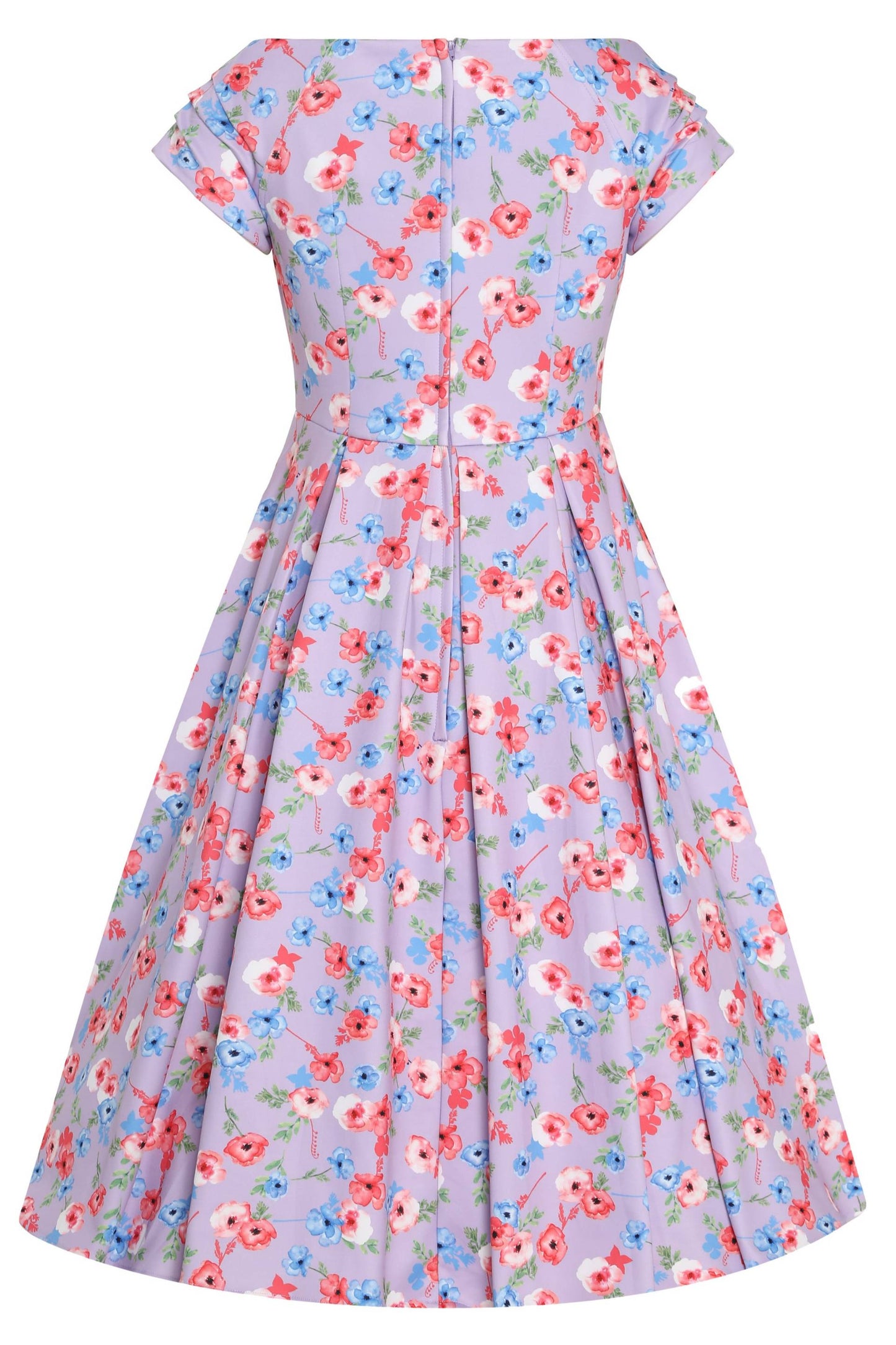 Lily Lilac Watercolour Floral Off Shoulder Dress