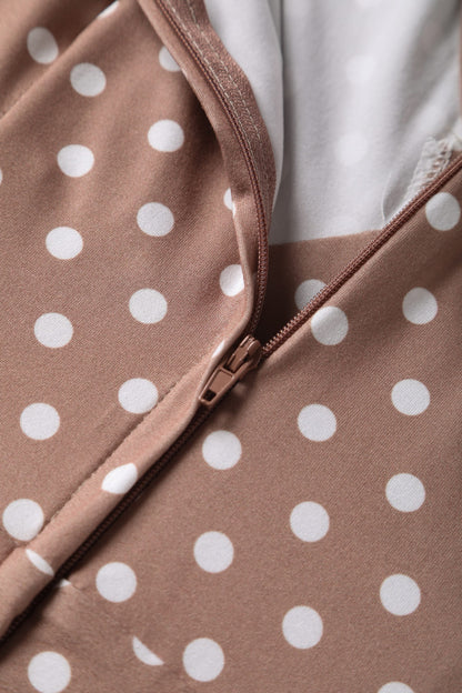 Julia 50s Style Brown & White Polka Dot Dress