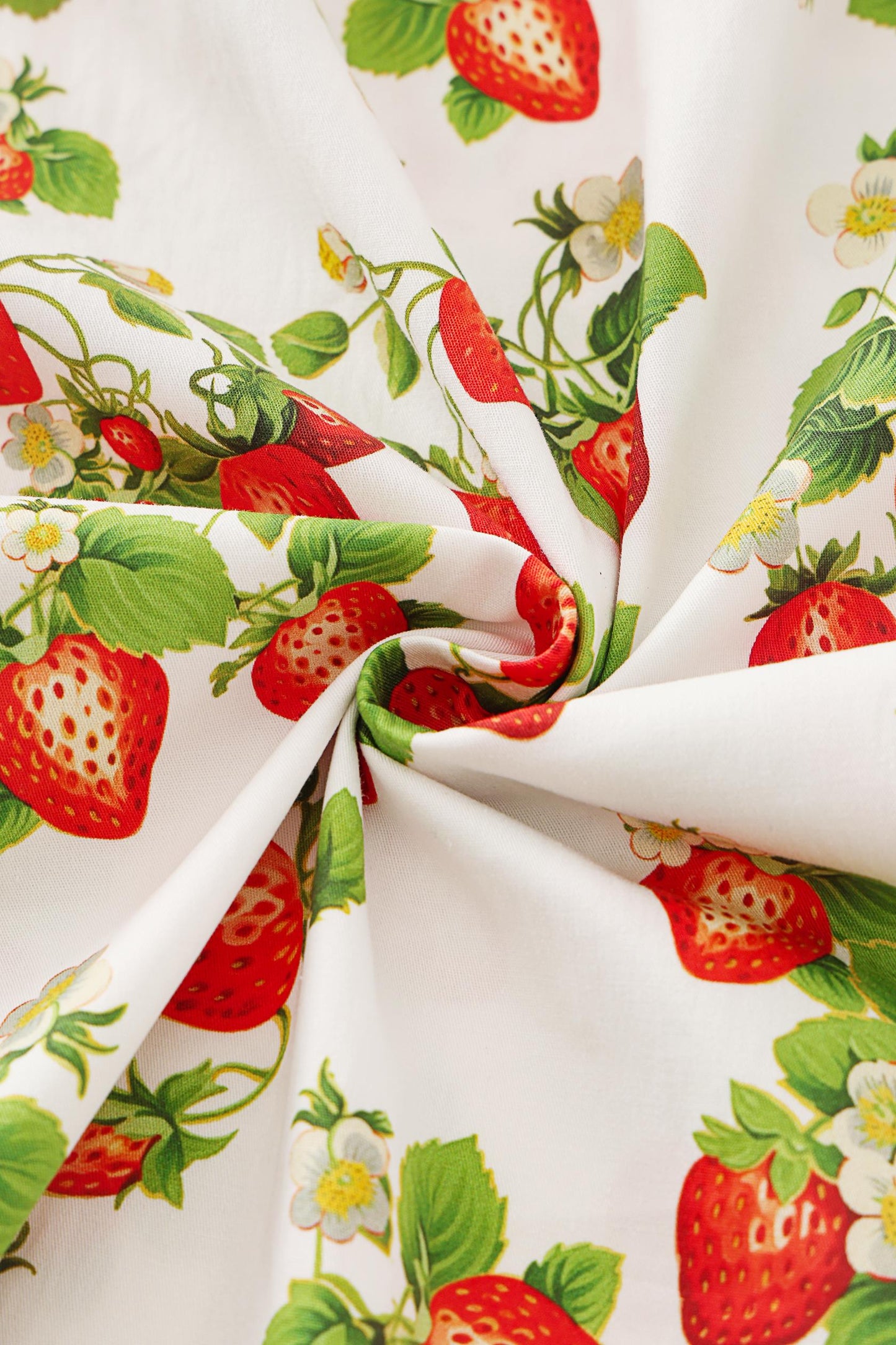 Ophelia White Strawberry Midi Dress
