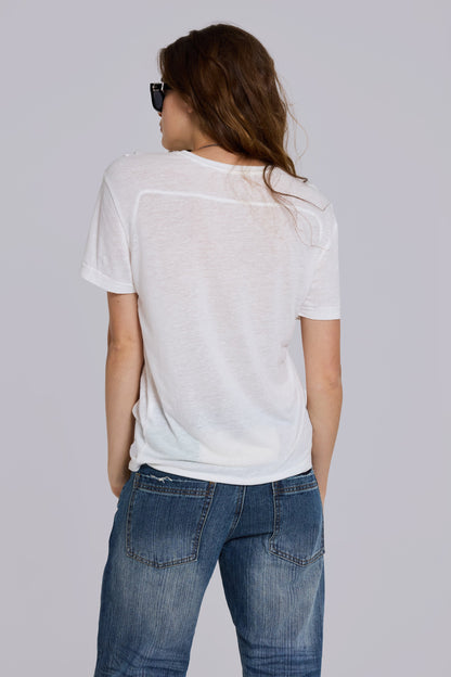 Linen V-Neck T-Shirt