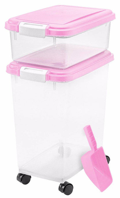 Airtight Pet Food and Treat Storage Combo with Scoop - image 6#color_pink