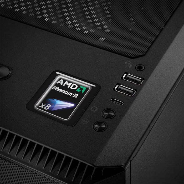 AMD Phenom II "X8" 1"x1" Chrome Effect Domed Case Badge / Sticker Logo