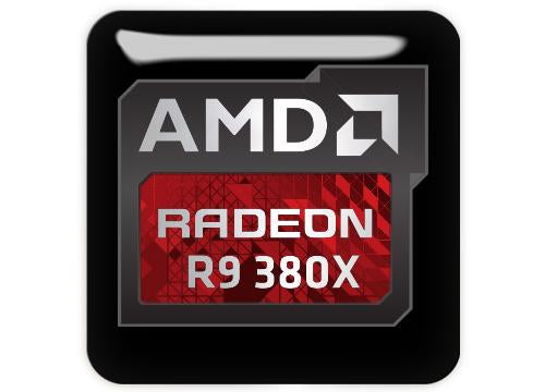AMD Radeon R9 380X 1"x1" Chrome Effect Domed Case Badge / Sticker Logo