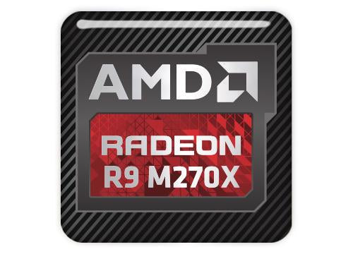 AMD Radeon R9 M270X 1"x1" Chrome Effect Domed Case Badge / Sticker Logo