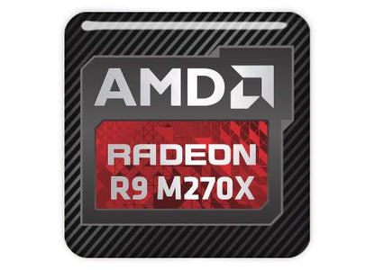 AMD Radeon R9 M270X 1"x1" Chrome Effect Domed Case Badge / Sticker Logo