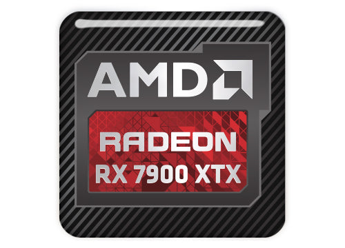 AMD Radeon RX 7900 XTX 1"x1" Chrome Effect Domed Case Badge / Sticker Logo