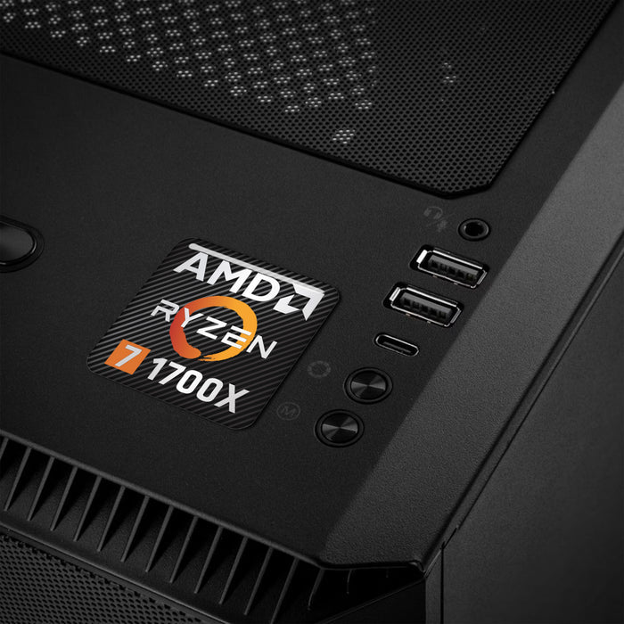 AMD Ryzen 7 1700X 1"x1" Chrome Effect Domed Case Badge / Sticker Logo