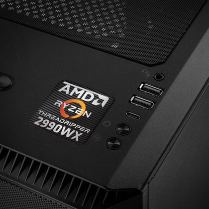 AMD Ryzen Threadripper 2990WX 1"x1" Chrome Effect Domed Case Badge / Sticker Logo