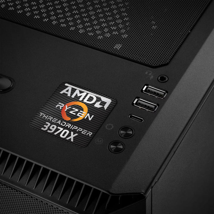 AMD Ryzen Threadripper 3970X 1"x1" Chrome Effect Domed Case Badge / Sticker Logo