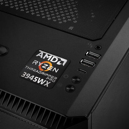 AMD Ryzen Threadripper Pro 3945WX 1"x1" Chrome Effect Domed Case Badge / Sticker Logo