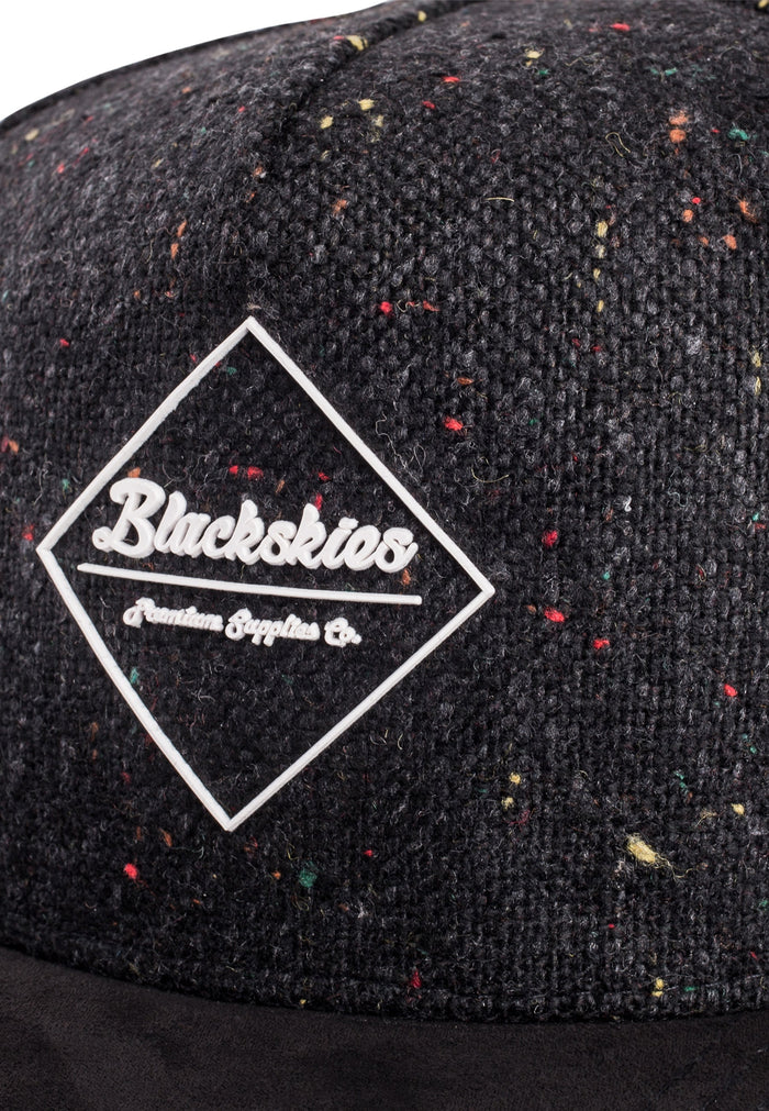 Blackskies-Hades-Snapback-Cap-Black-Speckle-Detail