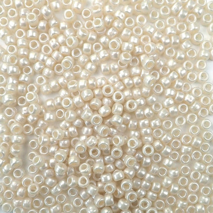 6 x 9mm plastic pony beads in antique pearl