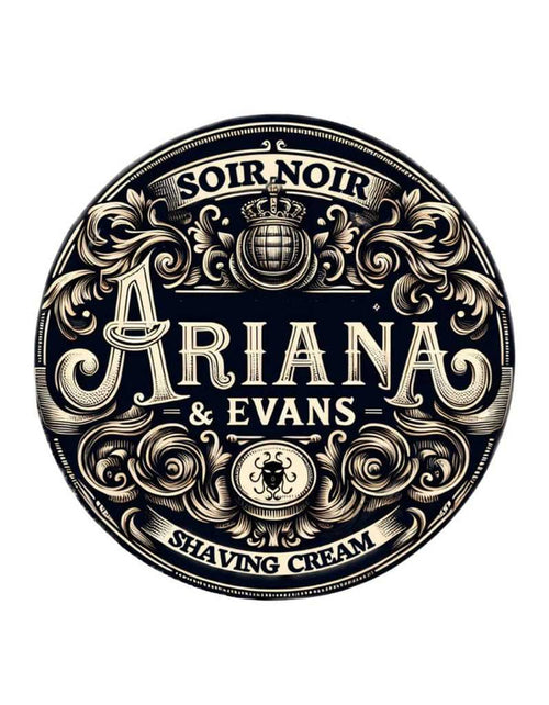 Soir Noir Shaving Cream label by Ariana & Evans