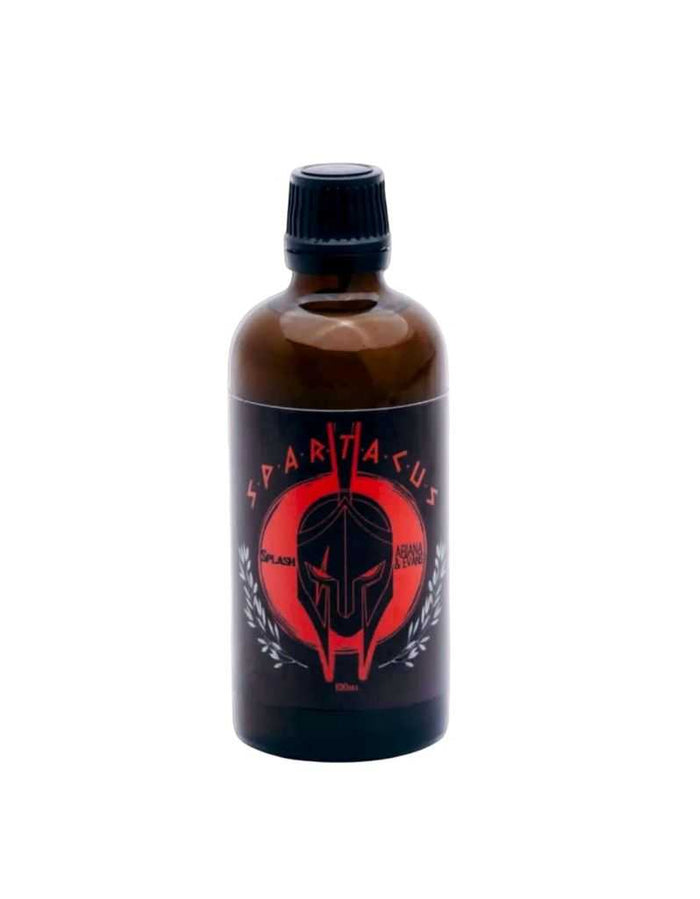Spartacus aftershave splash bottle with black and red label