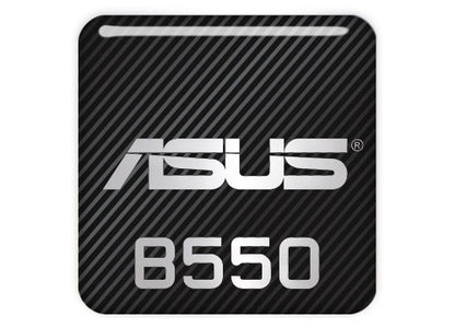Asus B550 Motherboard 1"x1" Chrome Effect Domed Case Badge / Sticker Logo