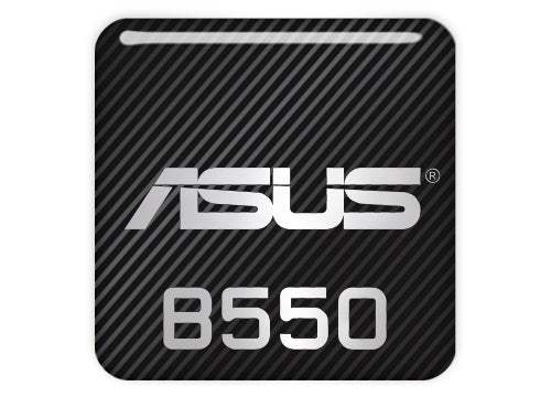 Asus B550 Motherboard 1"x1" Chrome Effect Domed Case Badge / Sticker Logo