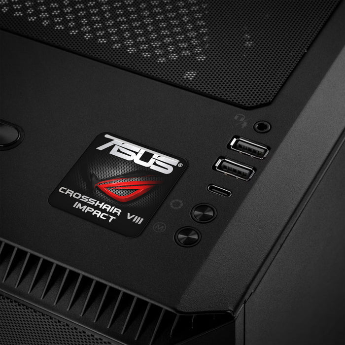 ASUS ROG Crosshair VIII Impact Motherboard 1"x1" Chrome Effect Domed Case Badge / Sticker Logo