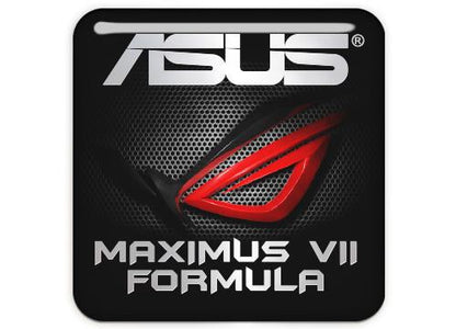Asus ROG MAXIMUS VII FORMULA Motherboard 1"x1" Chrome Effect Domed Case Badge / Sticker Logo