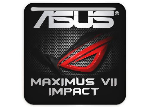 Asus ROG MAXIMUS VII IMPACT Motherboard 1"x1" Chrome Effect Domed Case Badge / Sticker Logo