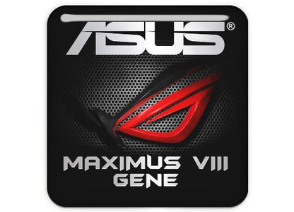 Asus ROG MAXIMUS VIII GENE Motherboard 1"x1" Chrome Effect Domed Case Badge / Sticker Logo