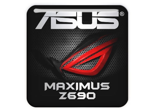 ASUS ROG Maximus Z690 Motherboard 1"x1" Chrome Effect Domed Case Badge / Sticker Logo