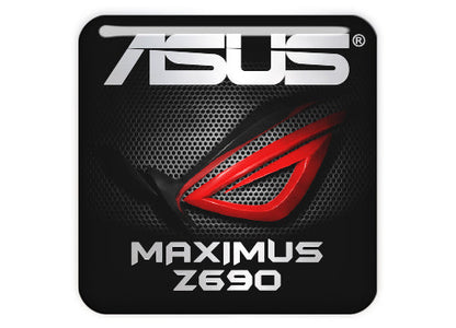 ASUS ROG Maximus Z690 Motherboard 1"x1" Chrome Effect Domed Case Badge / Sticker Logo