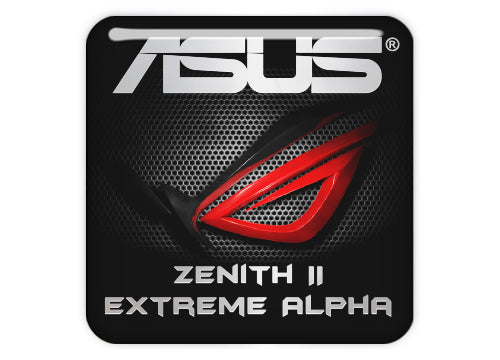 Asus ROG Zenith II Extreme Alpha Motherboard 1"x1" Chrome Effect Domed Case Badge / Sticker Logo
