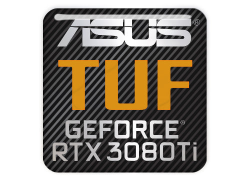 Asus Tuf GeForce RTX 3080 Ti 1"x1" Chrome Effect Domed Case Badge / Sticker Logo