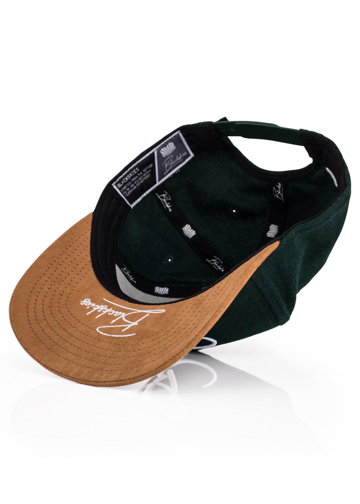 Blackskies-B-Script-Flannel-Snapback-Cap-Green-Premium-Hat-1