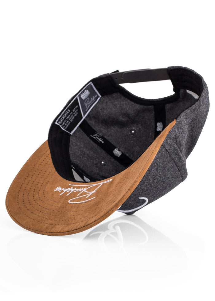 Blackskies-B-Script-Flannel-Snapback-Cap-Grey-Premium-Hat-1