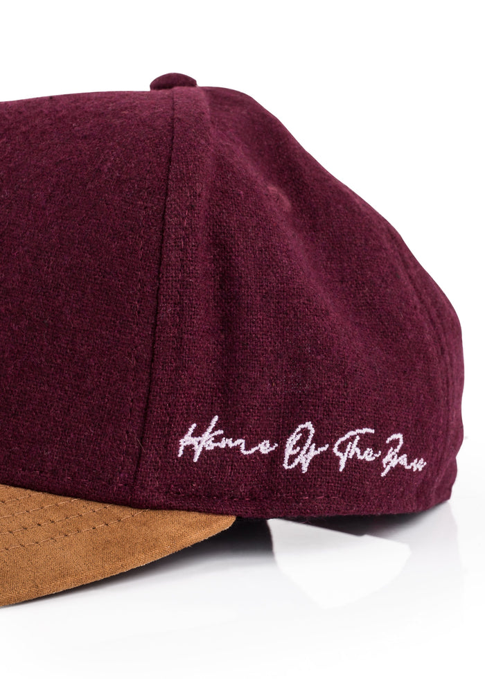 Blackskies-B-Script-Flannel-Snapback-Cap-Maroon-Premium-Hat-3