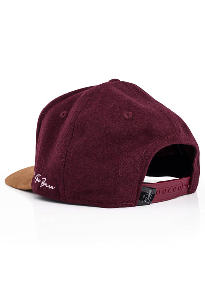 Blackskies-B-Script-Flannel-Snapback-Cap-Maroon-Premium-Hat-5