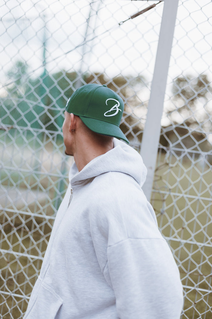 Blackskies-B-Script-Snapback-Cap-Green-Premium-Hat-Model-2