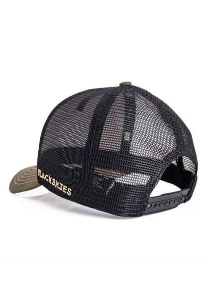 Black mesh cap with 'BlackSkies' logo on a white background