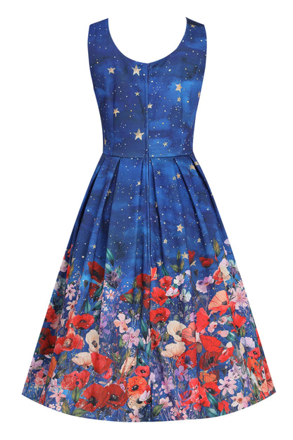 Amanda Black Cat Midnight Garden Swing Dress