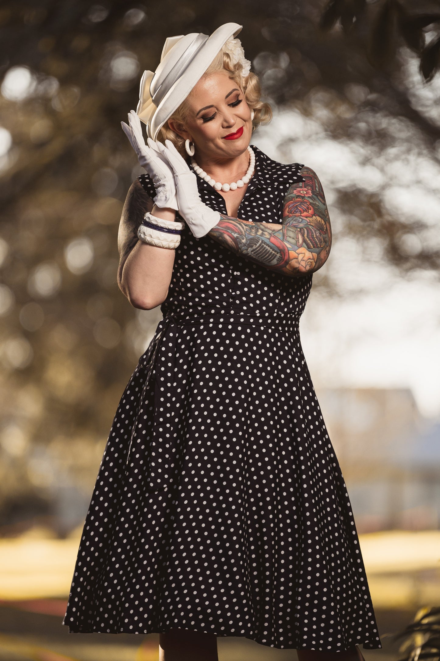 Poppy Blue Polka Dot Shirt Dress