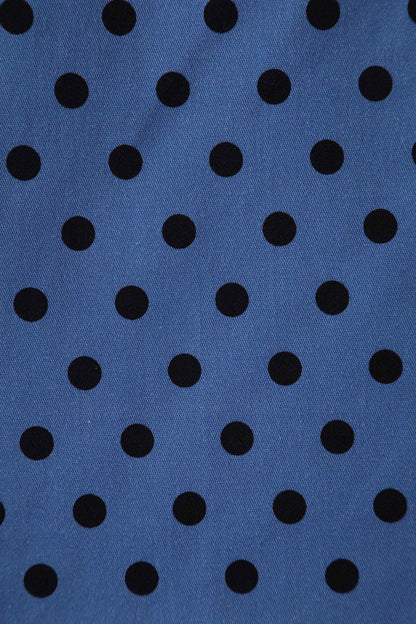 Adela Sleeveless Wiggle Dress in Blue Polka Dot Print