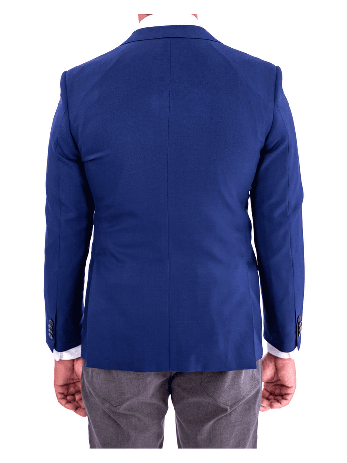 Blujacket BLAZERS Blujacket Mens Blue Reda Wool Trim Fit 2 Button Blazer Sportcoat