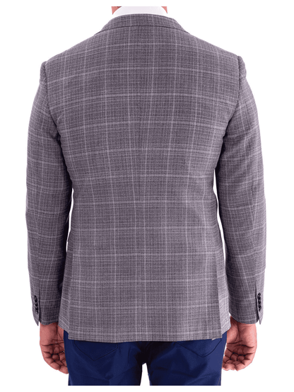 Blujacket BLAZERS Blujacket Mens Gray Reda Wool Regular Fit 2 Button Trim Fit Blazer Sportcoat