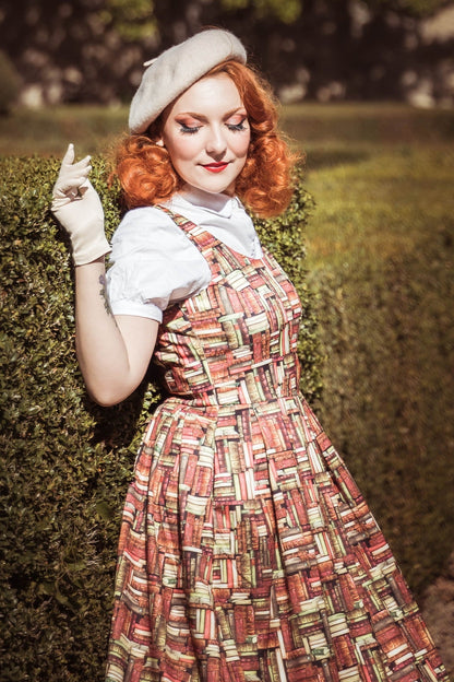 Amanda Book Print Tea Dress