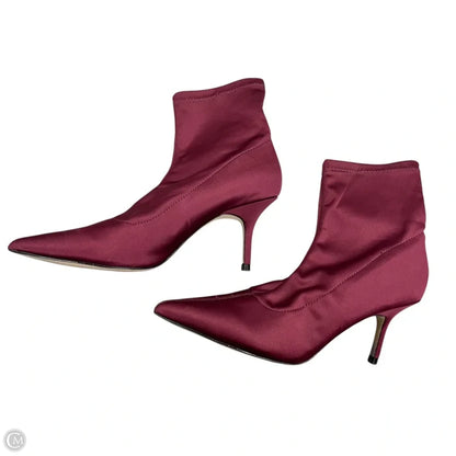 Boots Ankle Heels By Zara Basic In Red, Size: 9.5