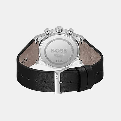 Boss Candor Men Quartz Black Dial Chronograph Leather Watch 1514218