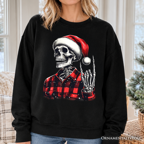 Buffalo Plaid Christmas Skeleton Sweatshirt