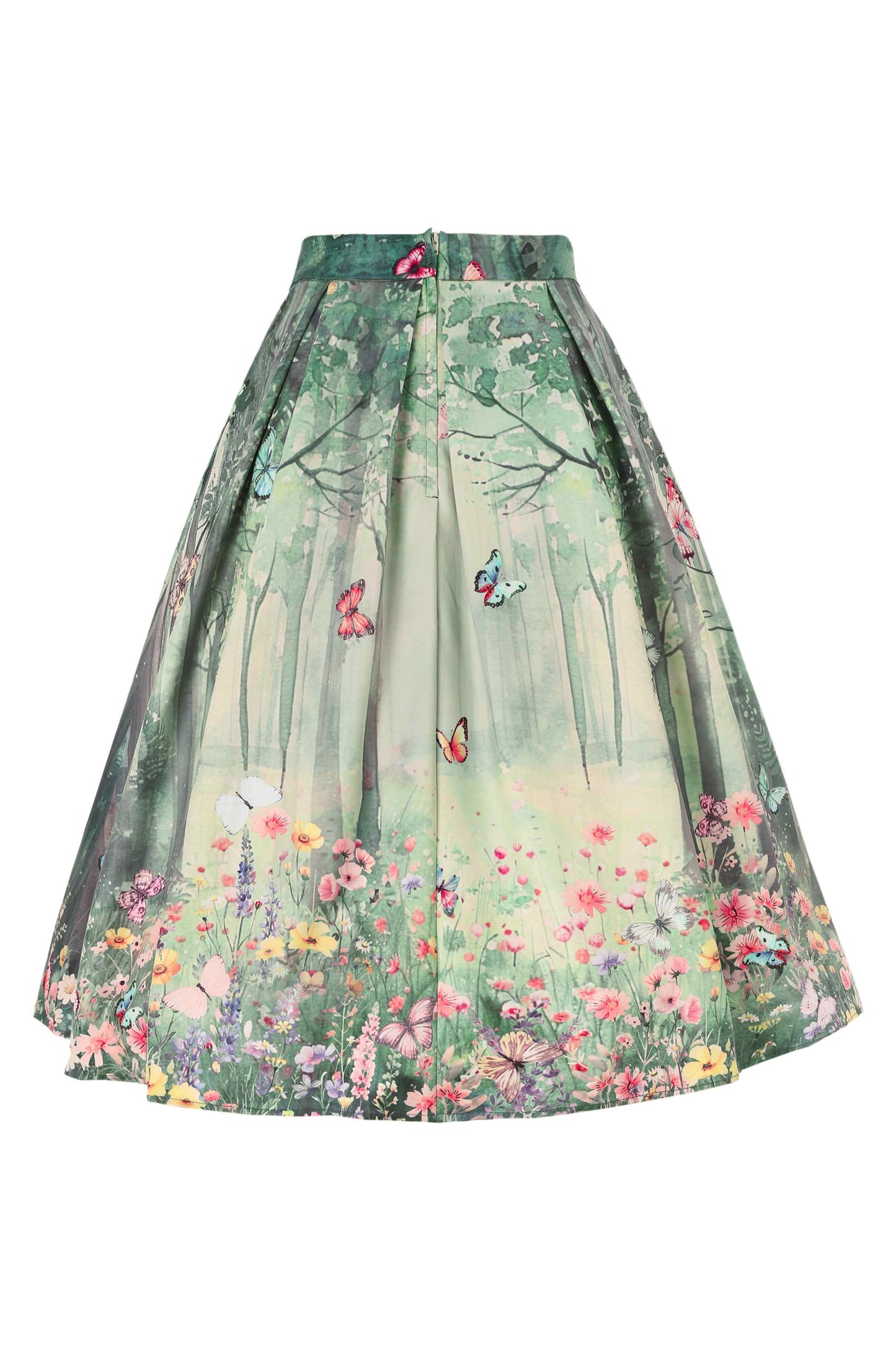 Aisley Butterfly Forest Box Pleated Skirt