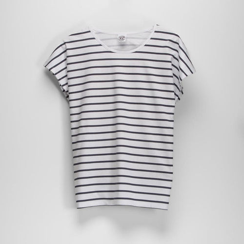Camiseta manga corta rayas azul NYC