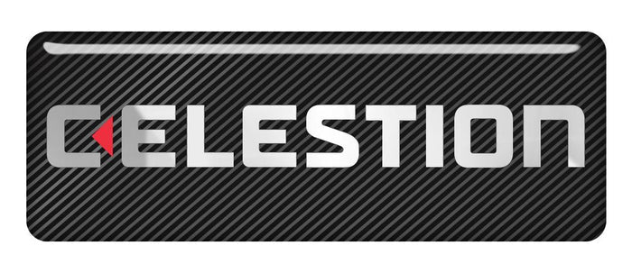 Celestion 2.75"x1" Chrome Effect Domed Case Badge / Sticker Logo