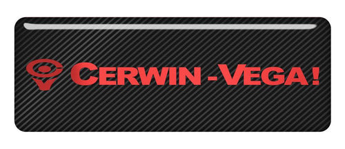 Cerwin-Vega Red 2.75"x1" Chrome Effect Domed Case Badge / Sticker Logo